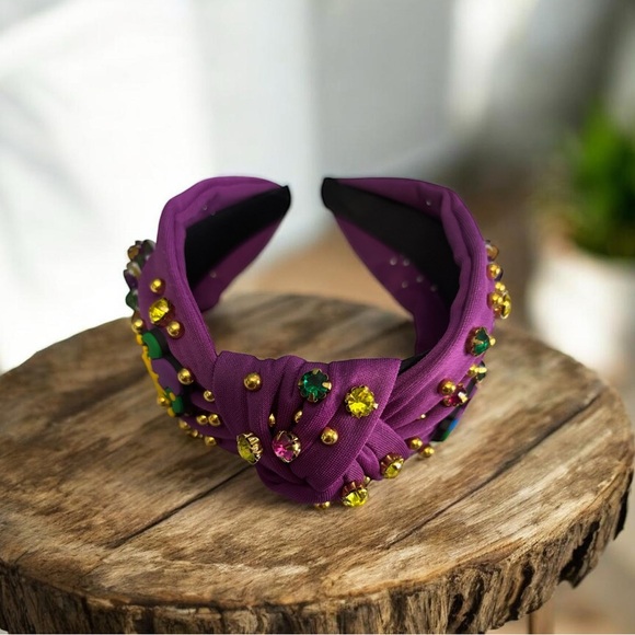 Accessories - Mardi Gras Embellished Purple Headband